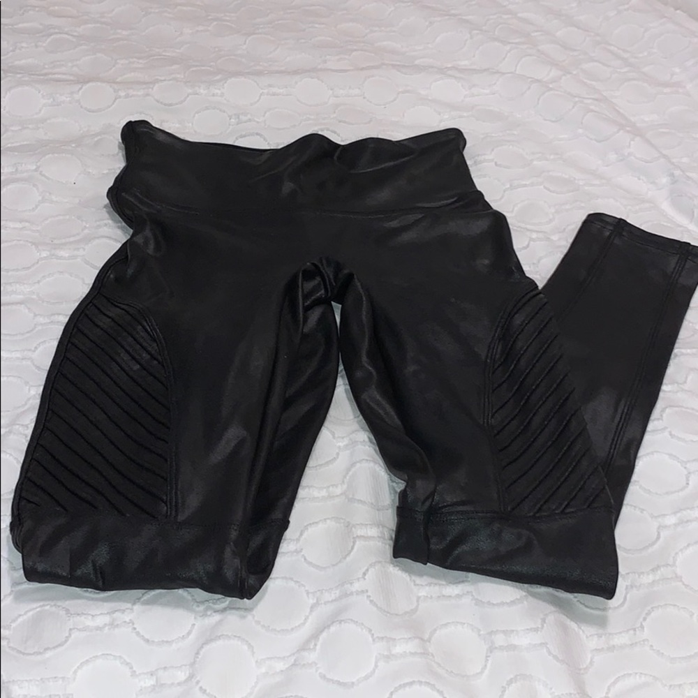 Spank Motto Leather Leggings